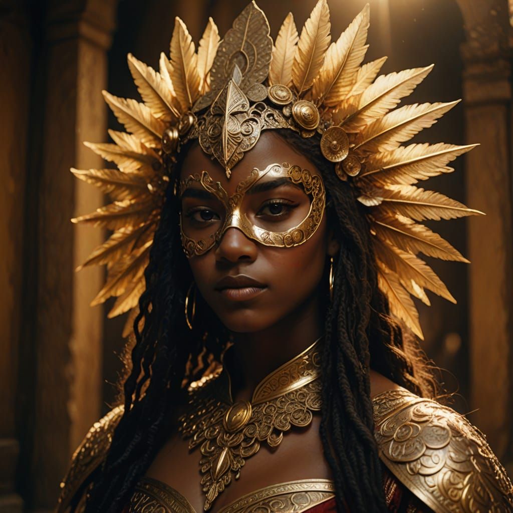 Saint-Inspired Caribbean Woman: Hyperrealistic Oil Painting