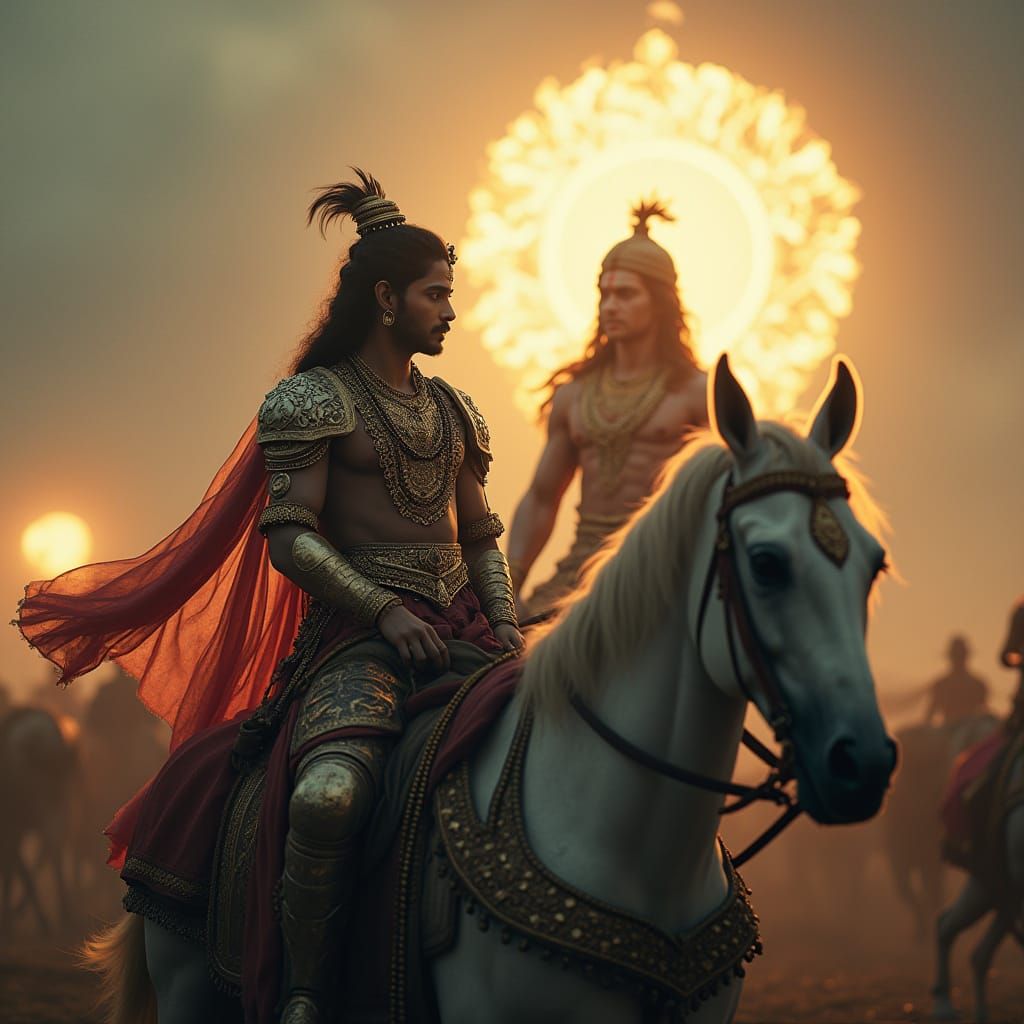 Arjuna and Krishna on Kurukshetra Battlefield, Cinematic