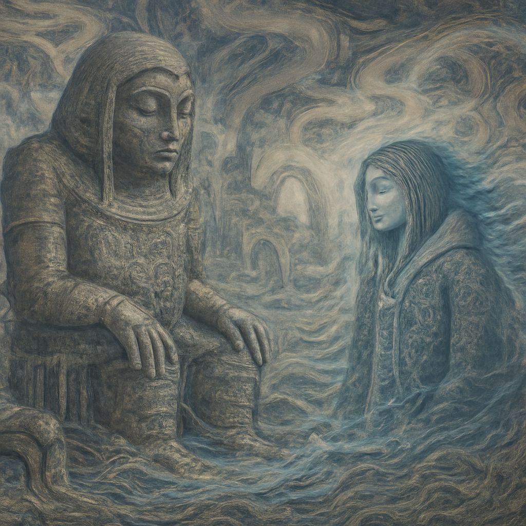 Jacquard Weave Ushabti Golem Inuk Otherworldly Environment