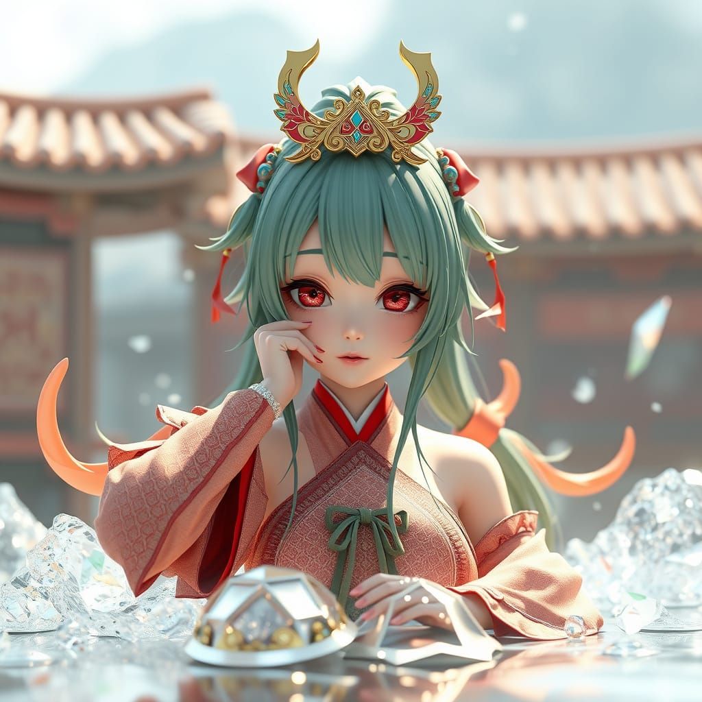 Detailed 3D Anime Art Inspired by Genshin Impact
