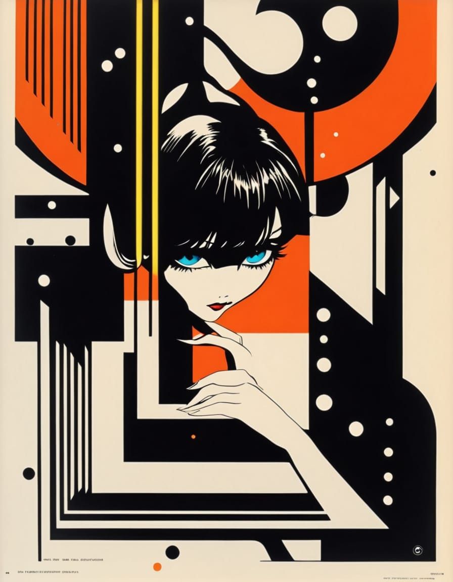 contrasting, early 1970s, starched