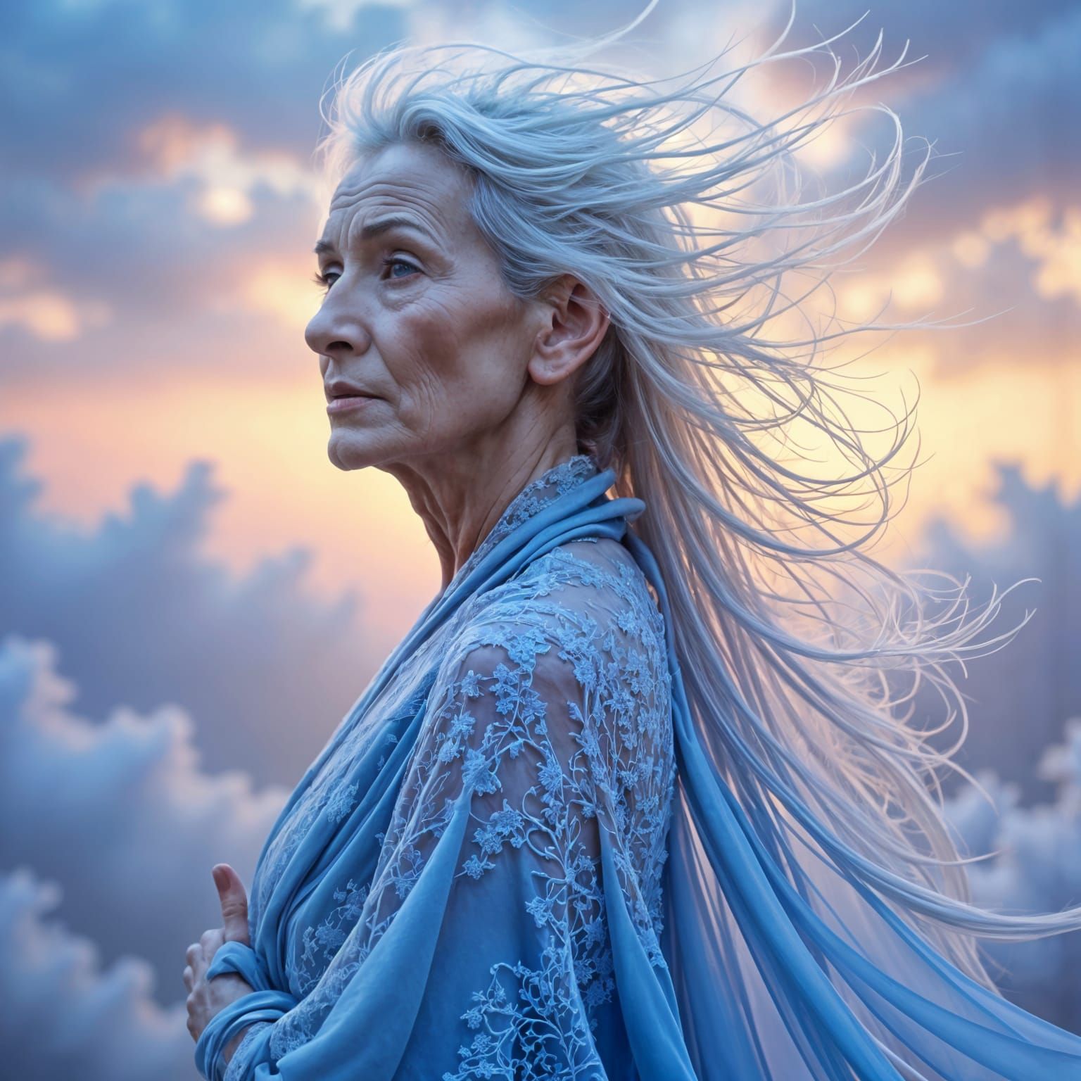 Ethereal Old Lady Digital Rendering
