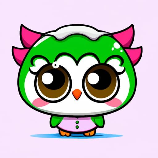adorabele cute baby duolingo bird owl, green adorable owl, big cute eyes, adorable cartoon, dulingo mascot bird, duo bor...