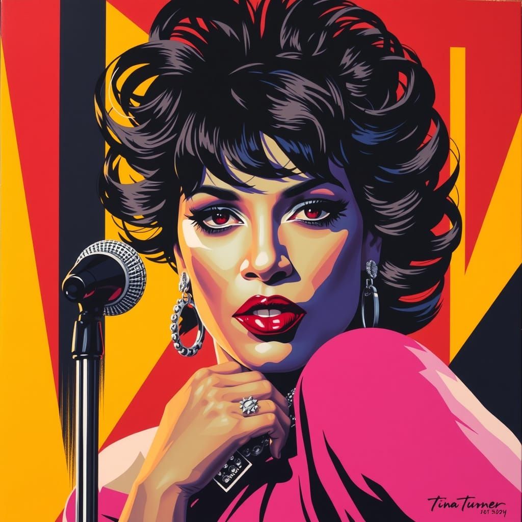 Glamorous Stage Icon in Bold Art Deco Style