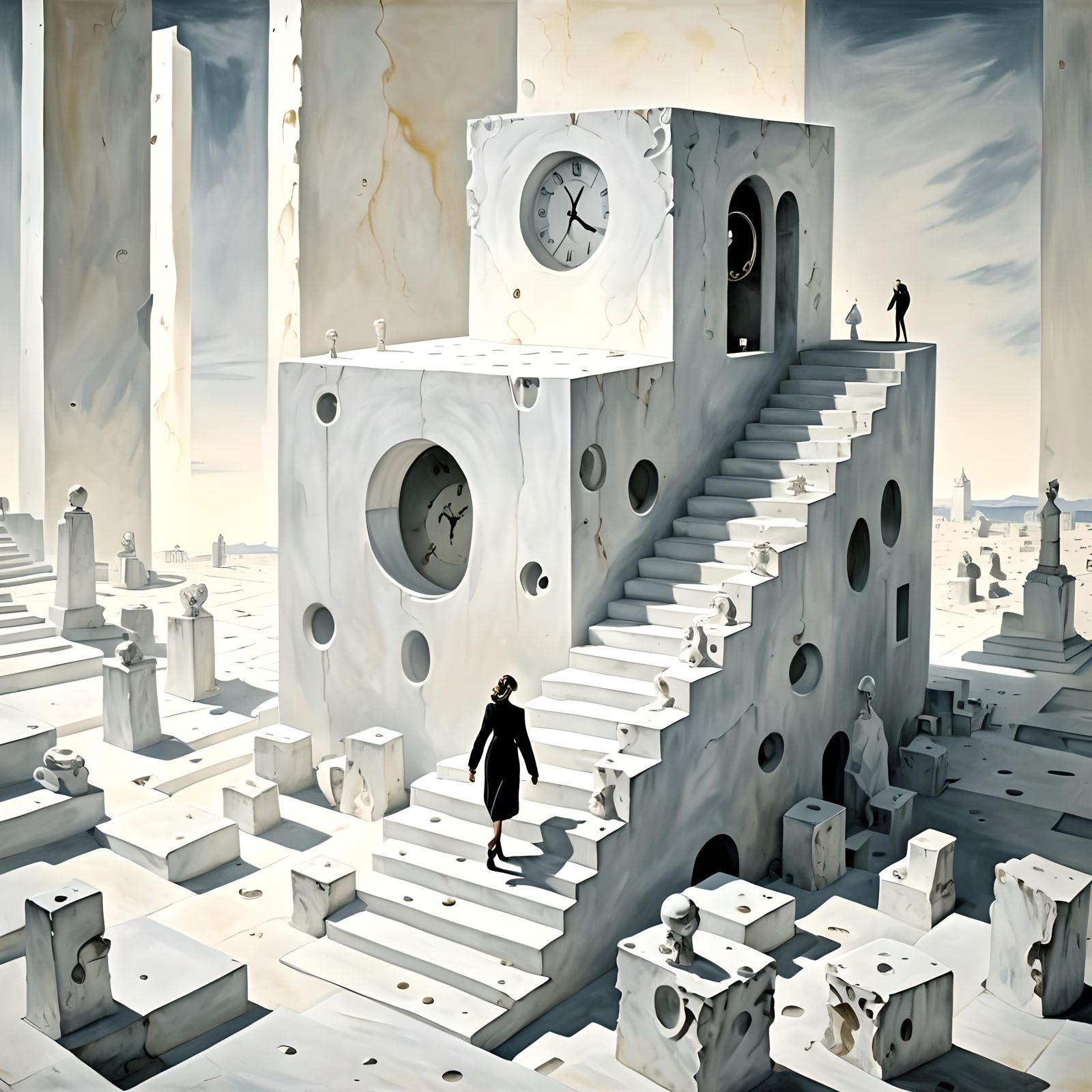 Surreal Dreamscape: Hospital Becomes Cemetery