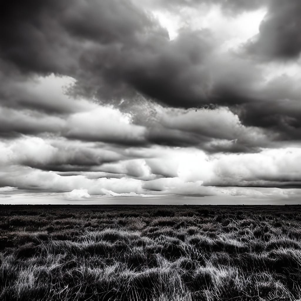 Dramatic Grey Clouds in Hyperrealistic Detail