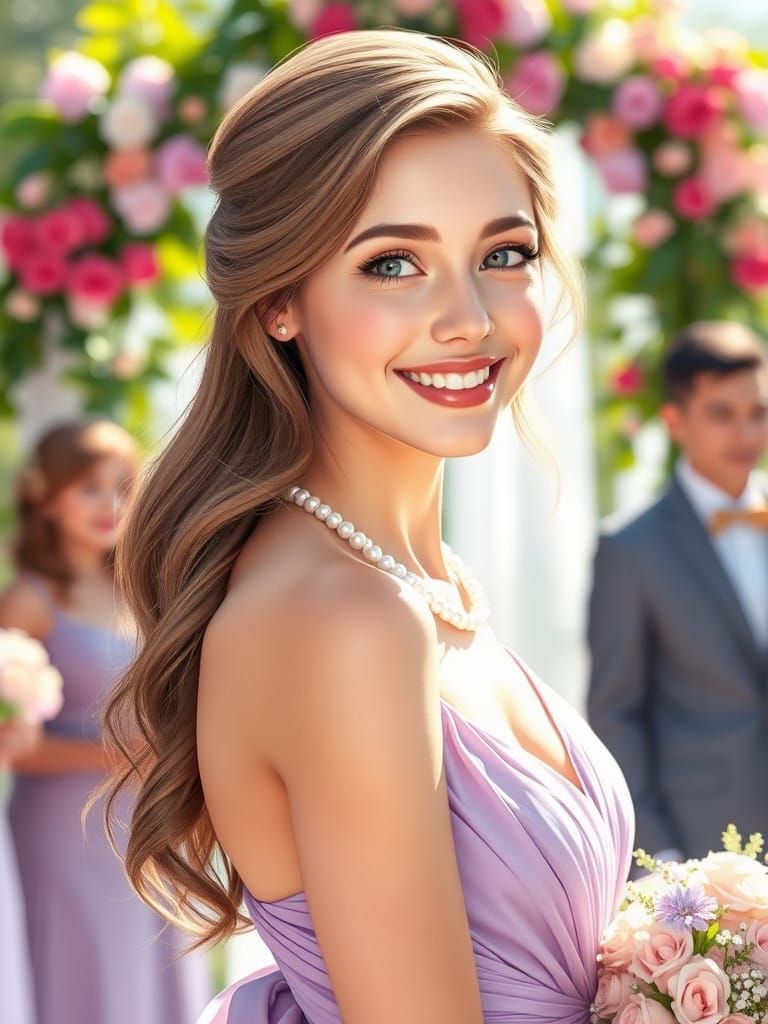 Ethereal Bridesmaid in Lavender Gown