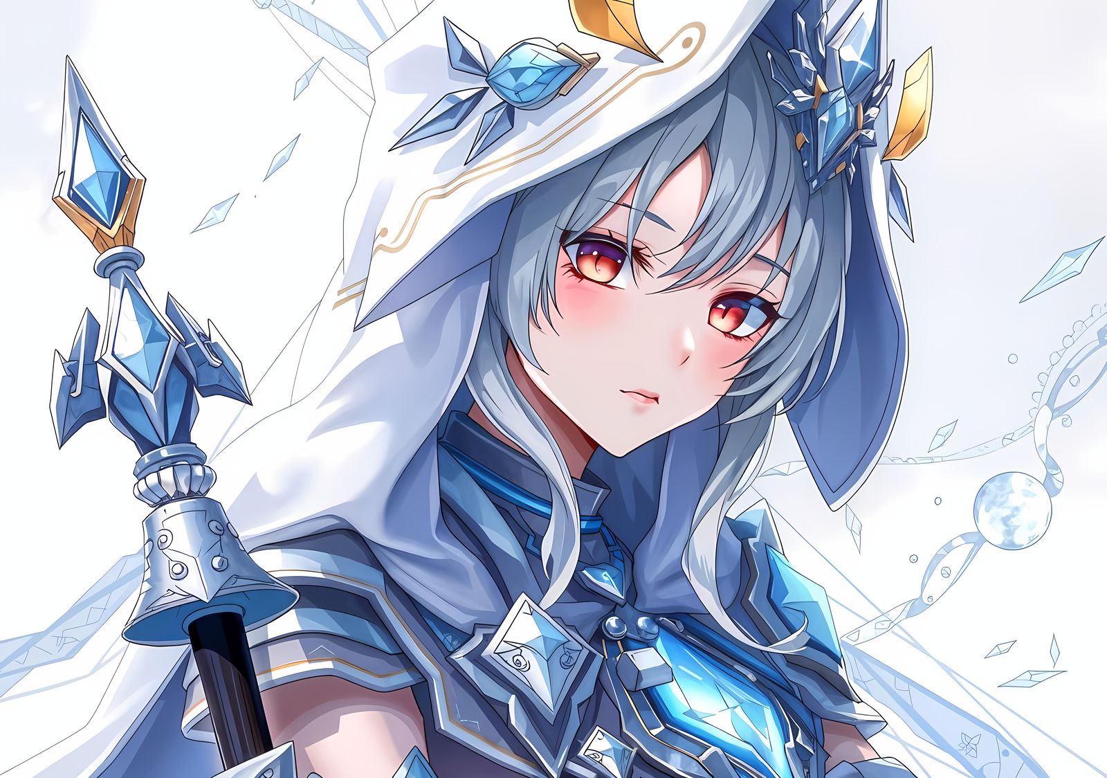 Anime Miqo'te White Mage in Final Fantasy Style