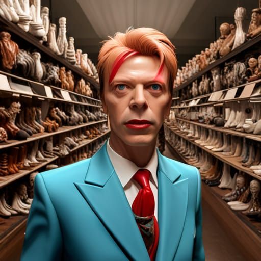 Hyperrealistic Museum of David Bowie Memorabilia in 8K