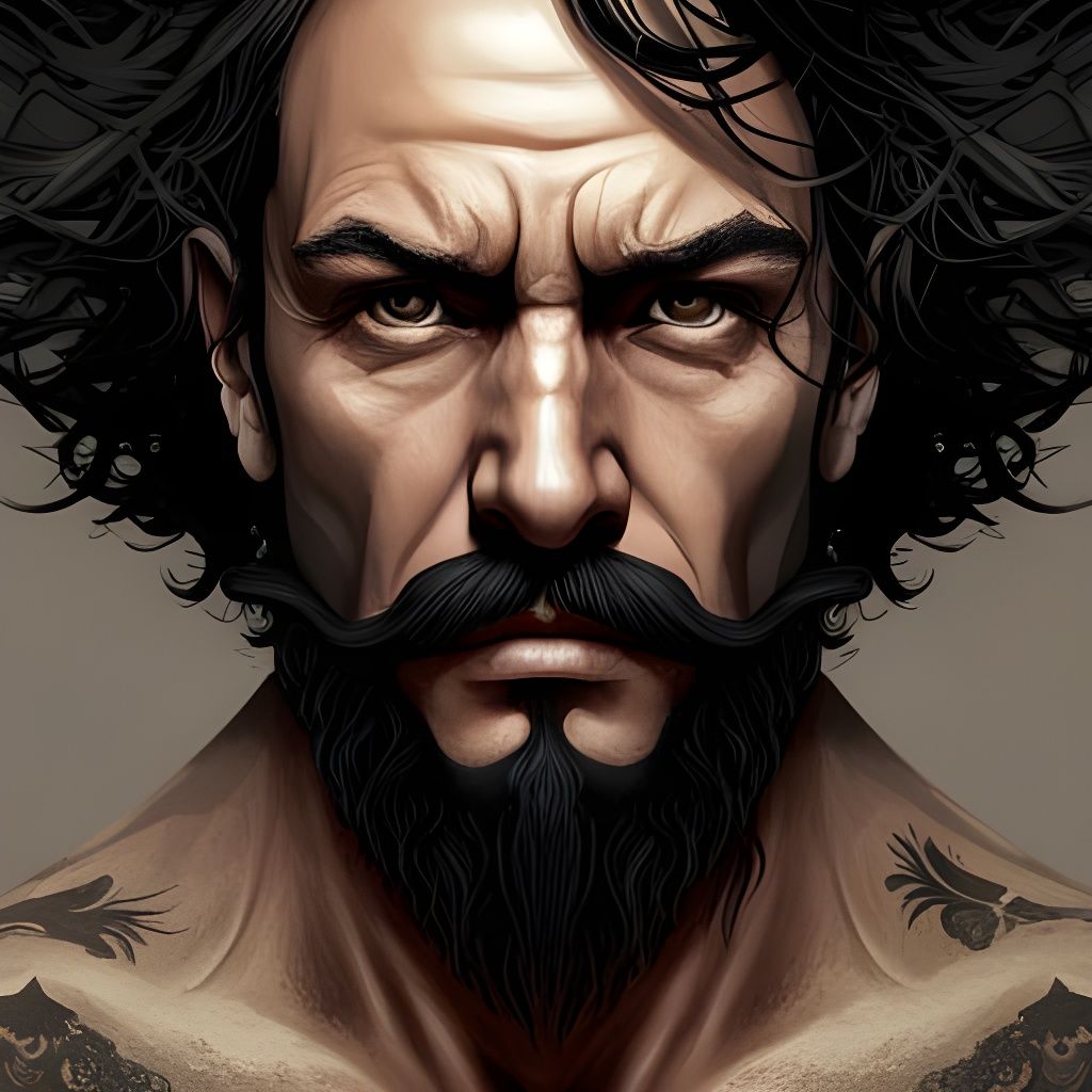 Steampunk Portrait of Man with Moustache