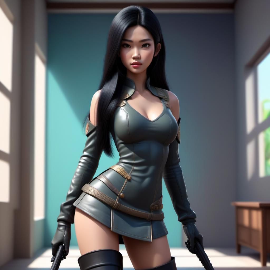 Asian woman Cartoon style