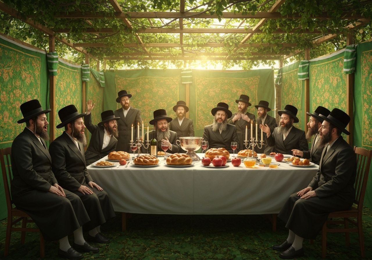 Festive Hasidic Sukkah Digital Painting