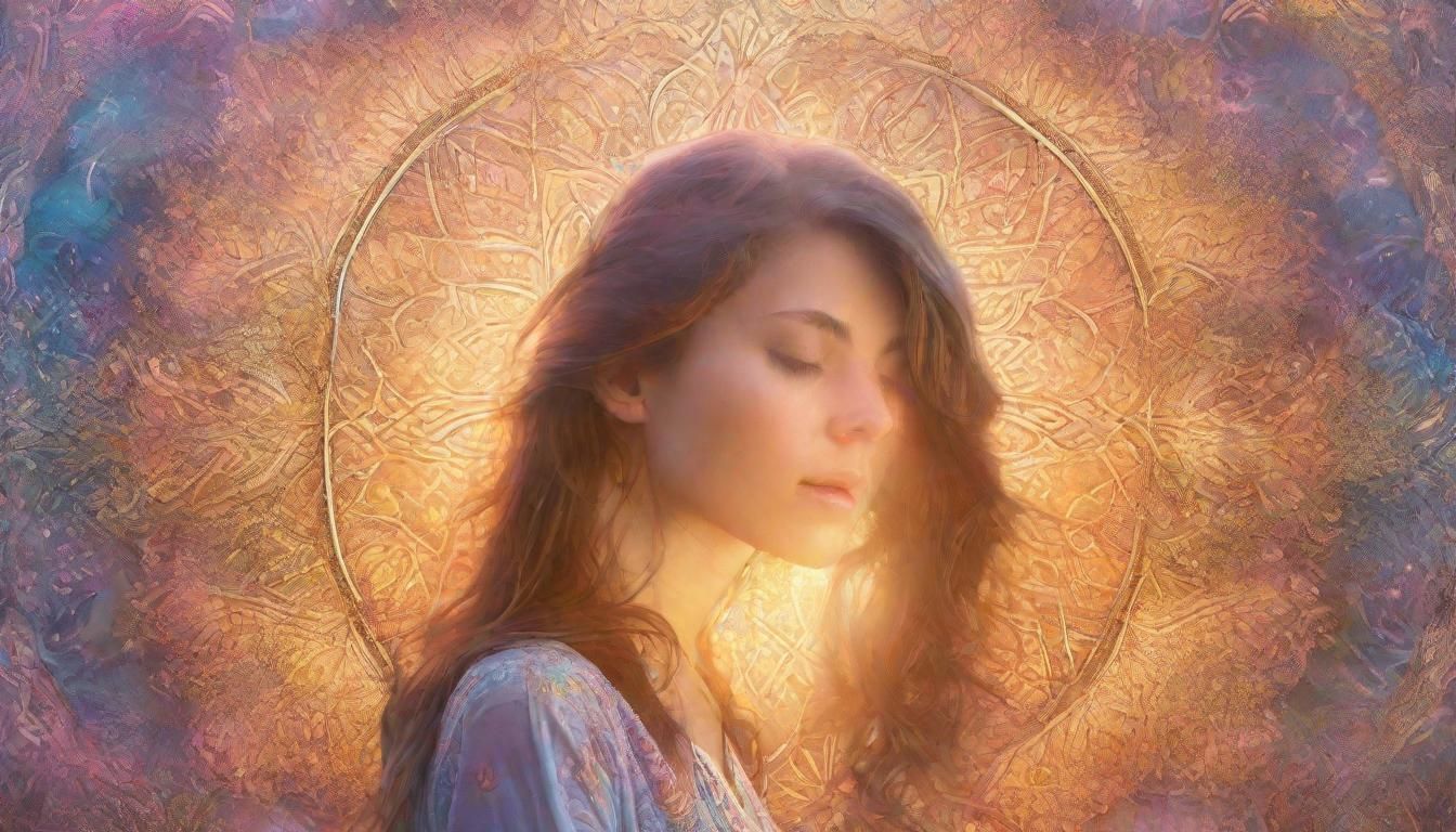 Ethereal Fantasy Mandala Splash Art: Golden Hour Meditation