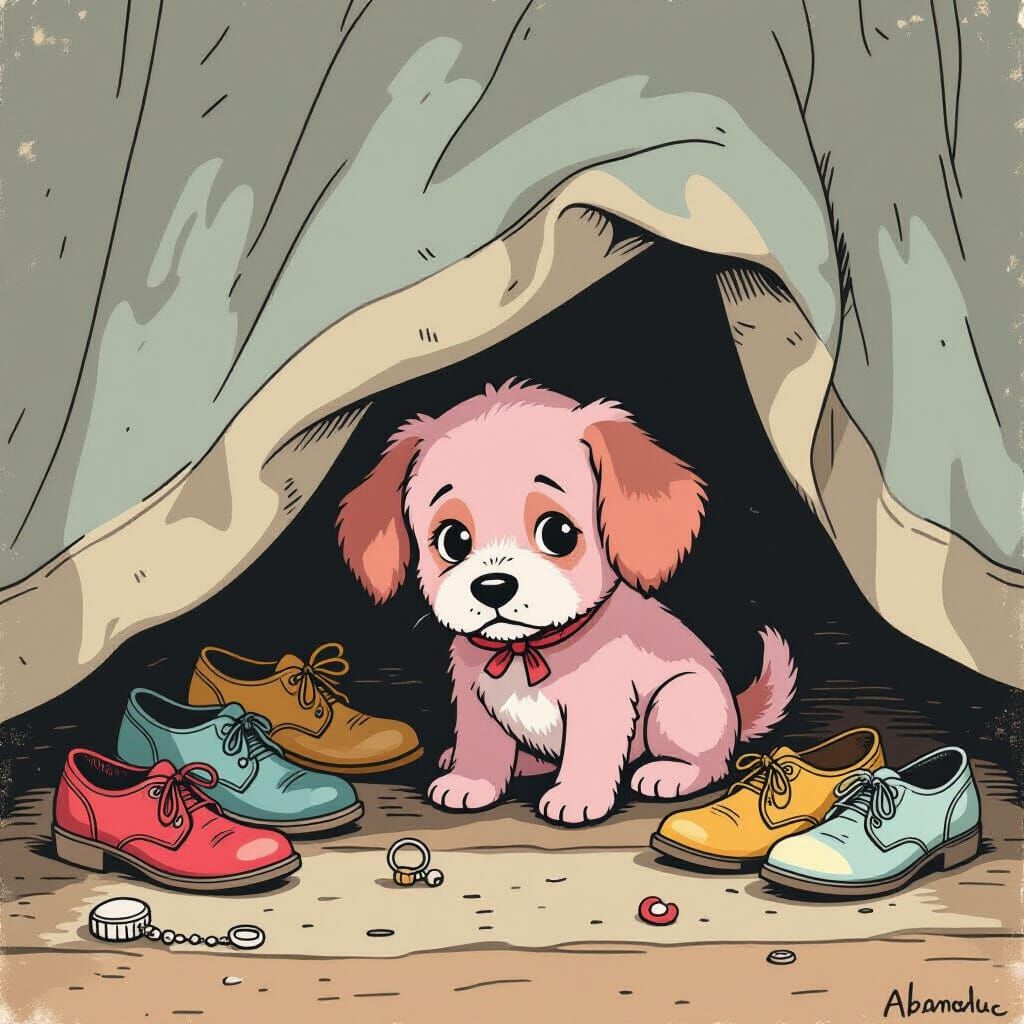 Courage Under the Bed: Eerie Illustration