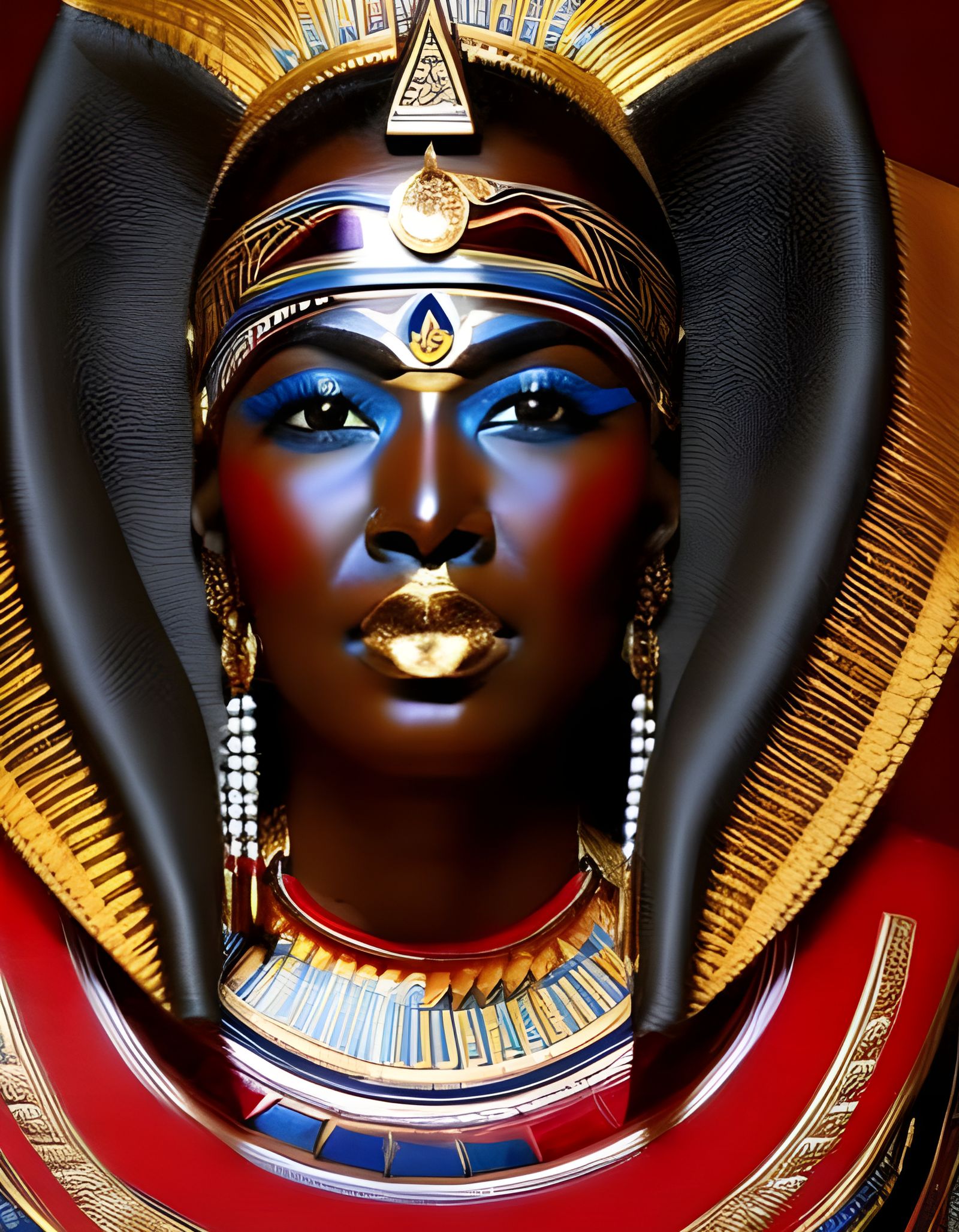 Egyptian Pharaoh Portrait in Hyperdetailed Style