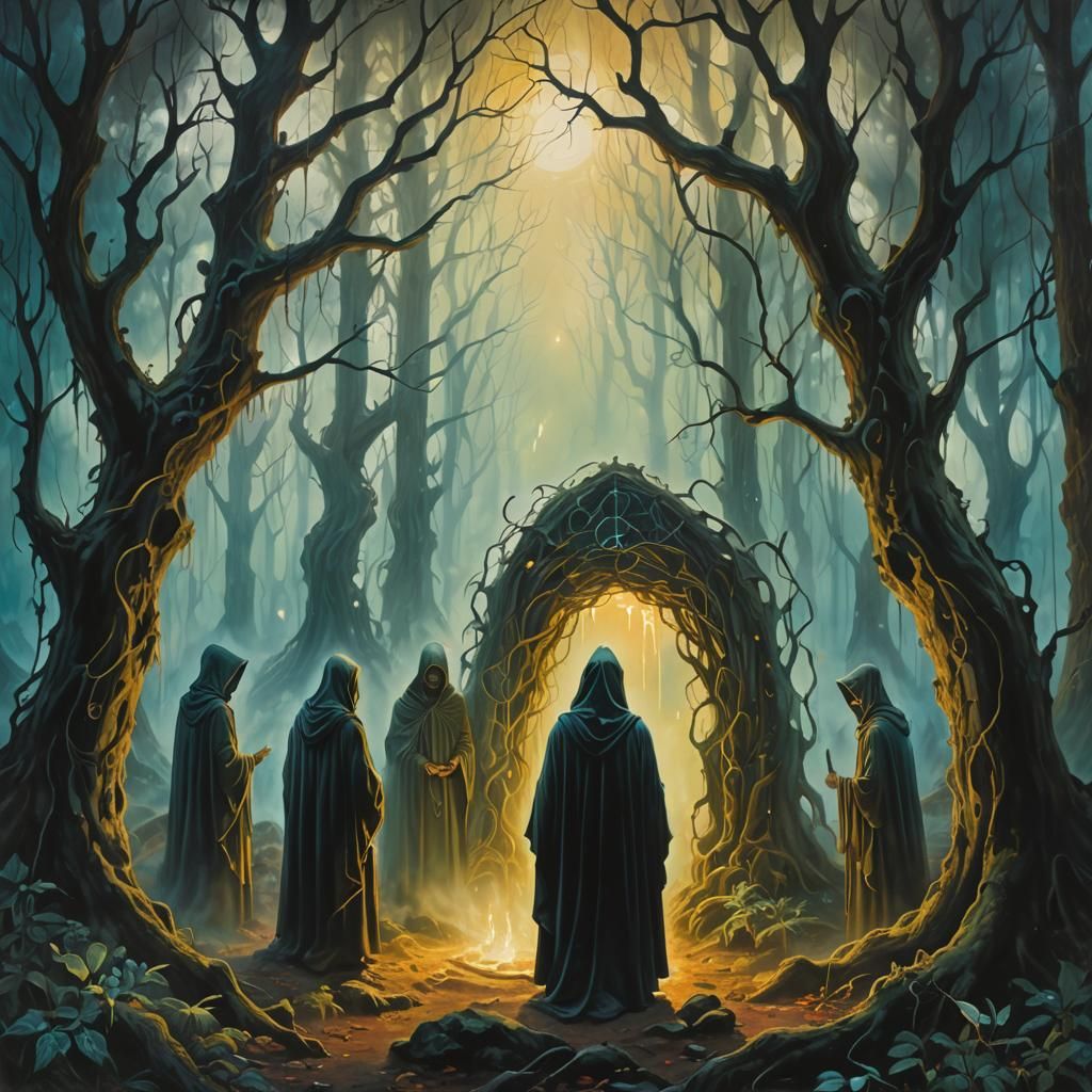 Ethereal Portal Ritual in Surrealist Style