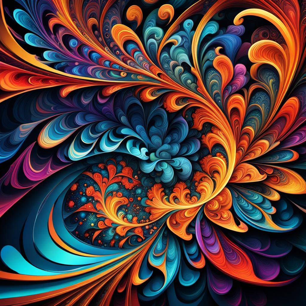 Dazzling Abstract Art with Contrasting Colors