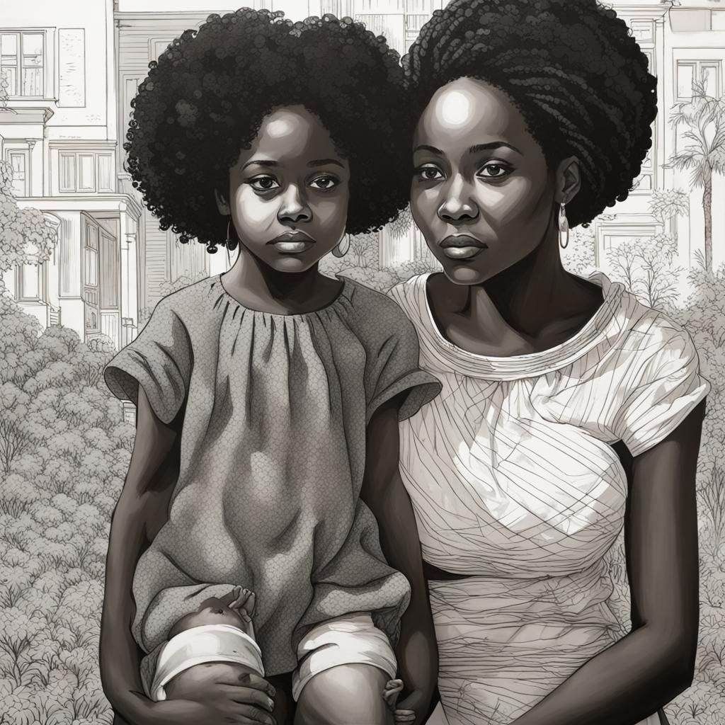 Black Woman and Child in Palmer Style