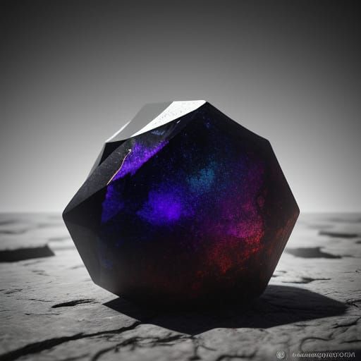 Raw Gemstone with Dramatic Lighting in Digital Art Style
