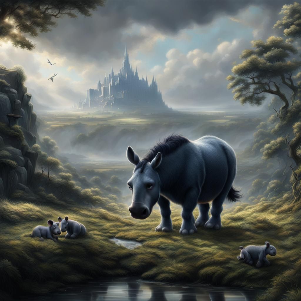 Eeyore in Epic Cinematic Digital Painting