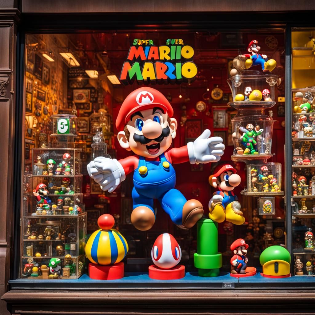 Super Mario Bros. Toy Shop Window Display
