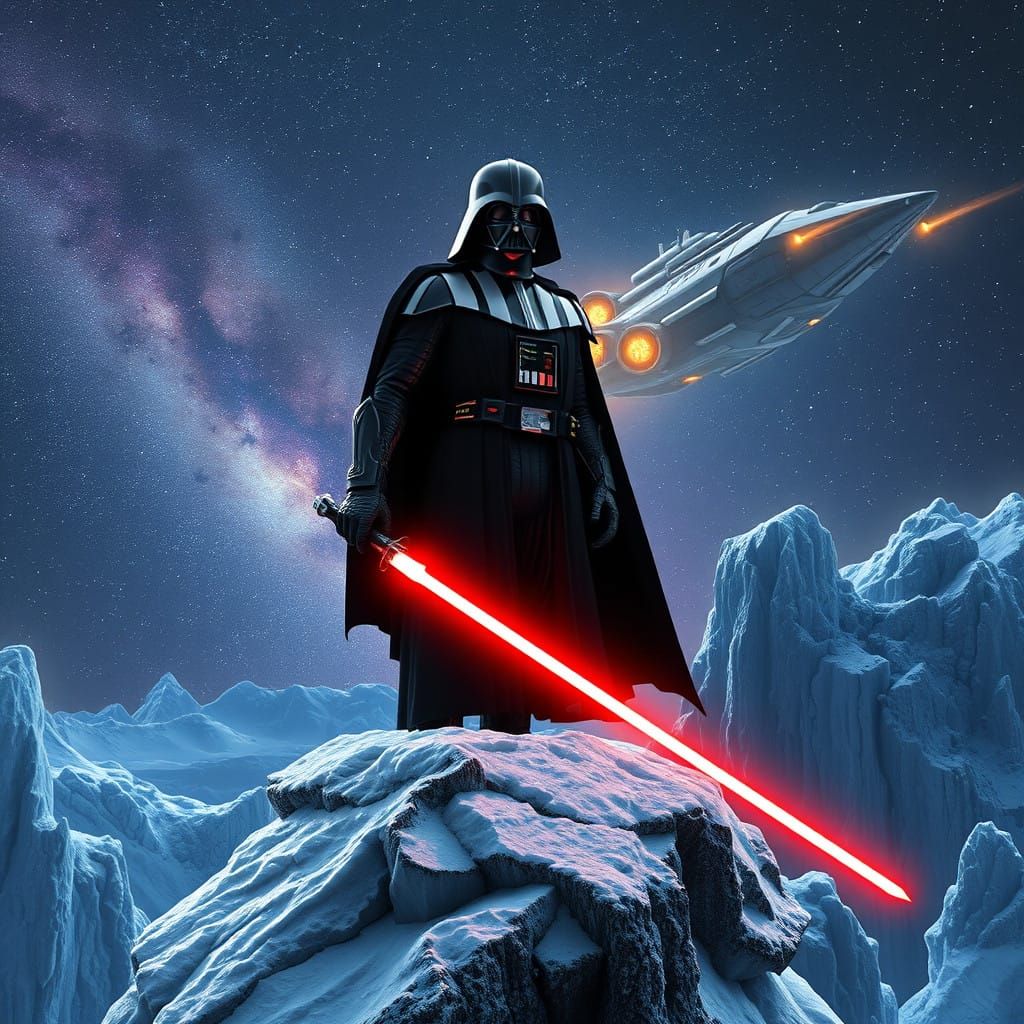 Darth Vader Commands the Galaxy from Icy Cliff