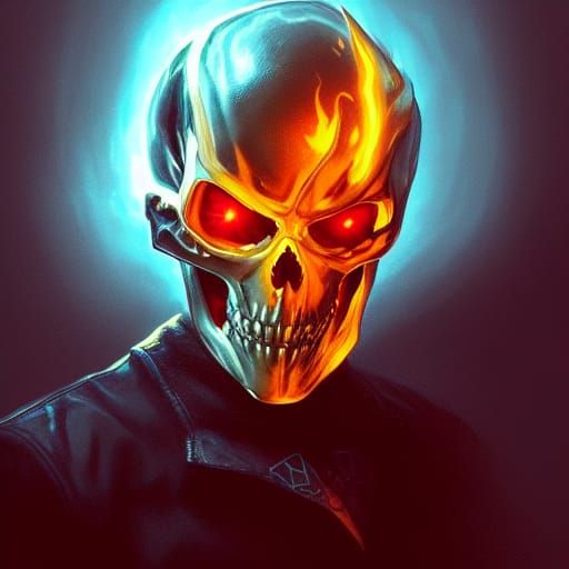 Ghost Rider Portrait in Hyperdetailed Style