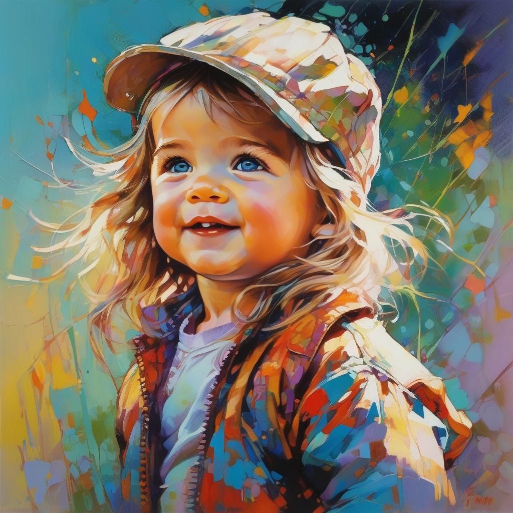 Toddler Portrait in an Impasto Style