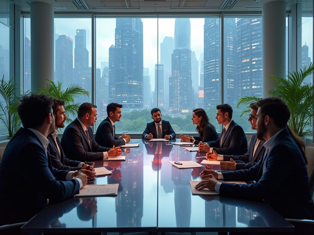 Diverse Professionals Engage in Innovative Discussion in Fut...