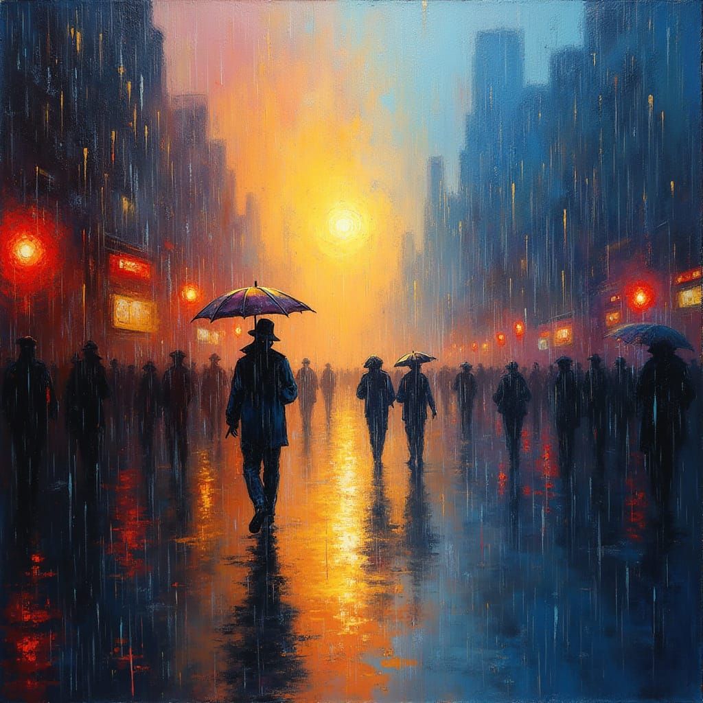 Blurred Neo-Impressionist World in Monochromatic Shadows