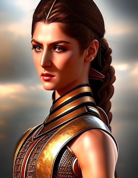 Beautiful Roman Gladiator in Radiant HDR Photorealistic Styl...