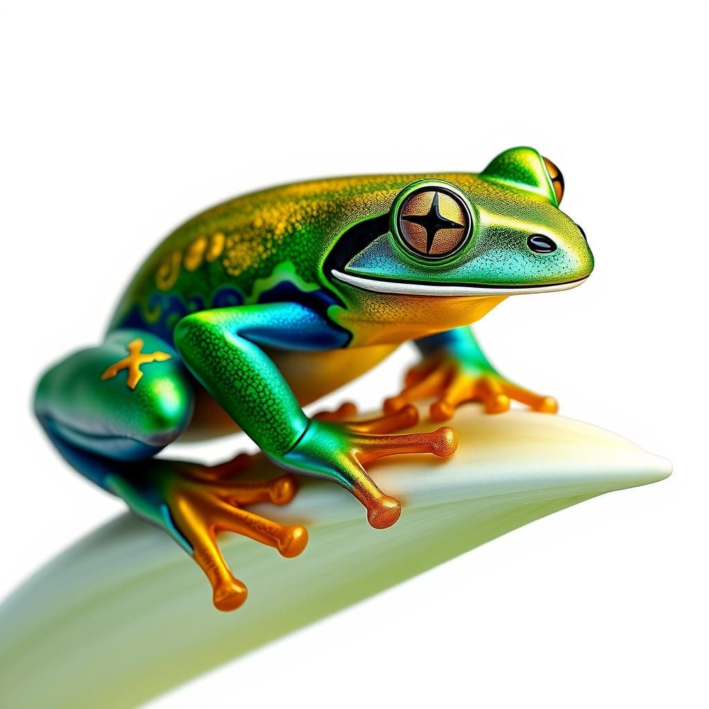 Vibrant Frog Embodies Rebirth and Adaptation in Stunning Hyp...