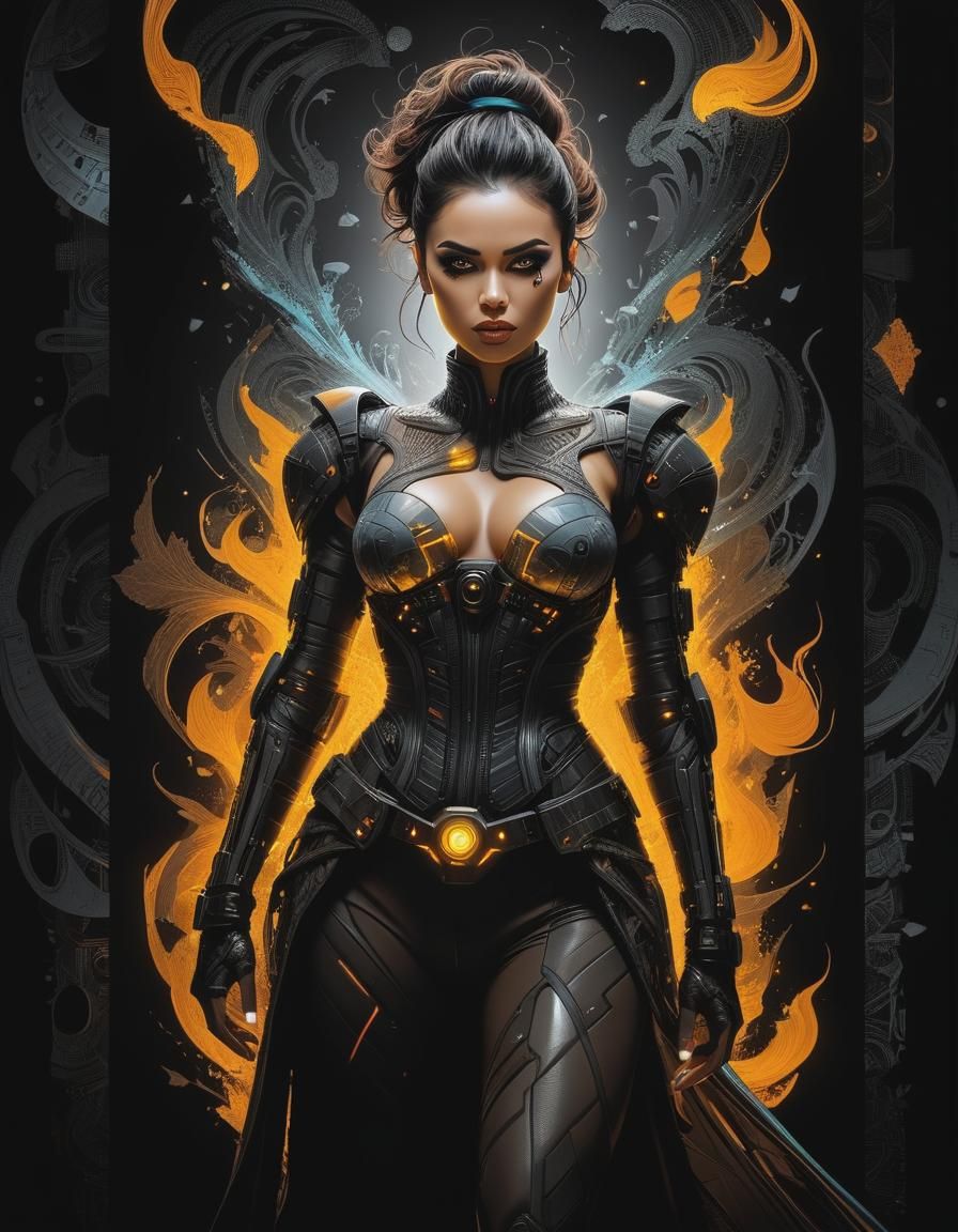 Indonesian Beauty in Cyberpunk 2099 Style