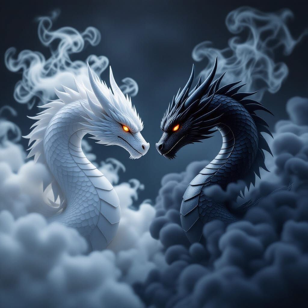 Smoky Dragon Heart in Ultra-Realistic Photo