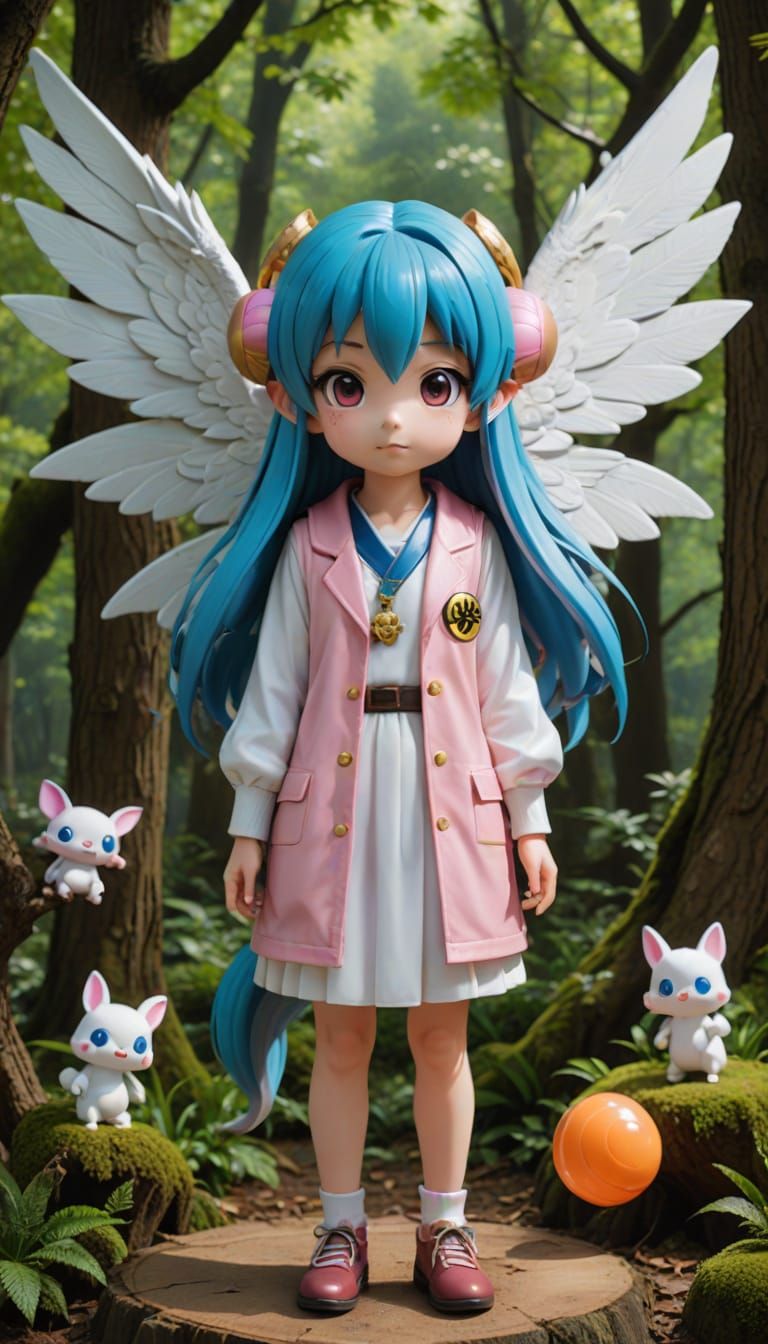 Ethereal Fairy in a Vibrant Forest Scene