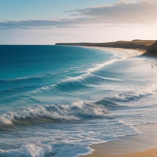Golden Hour Seascape with Beach Debris