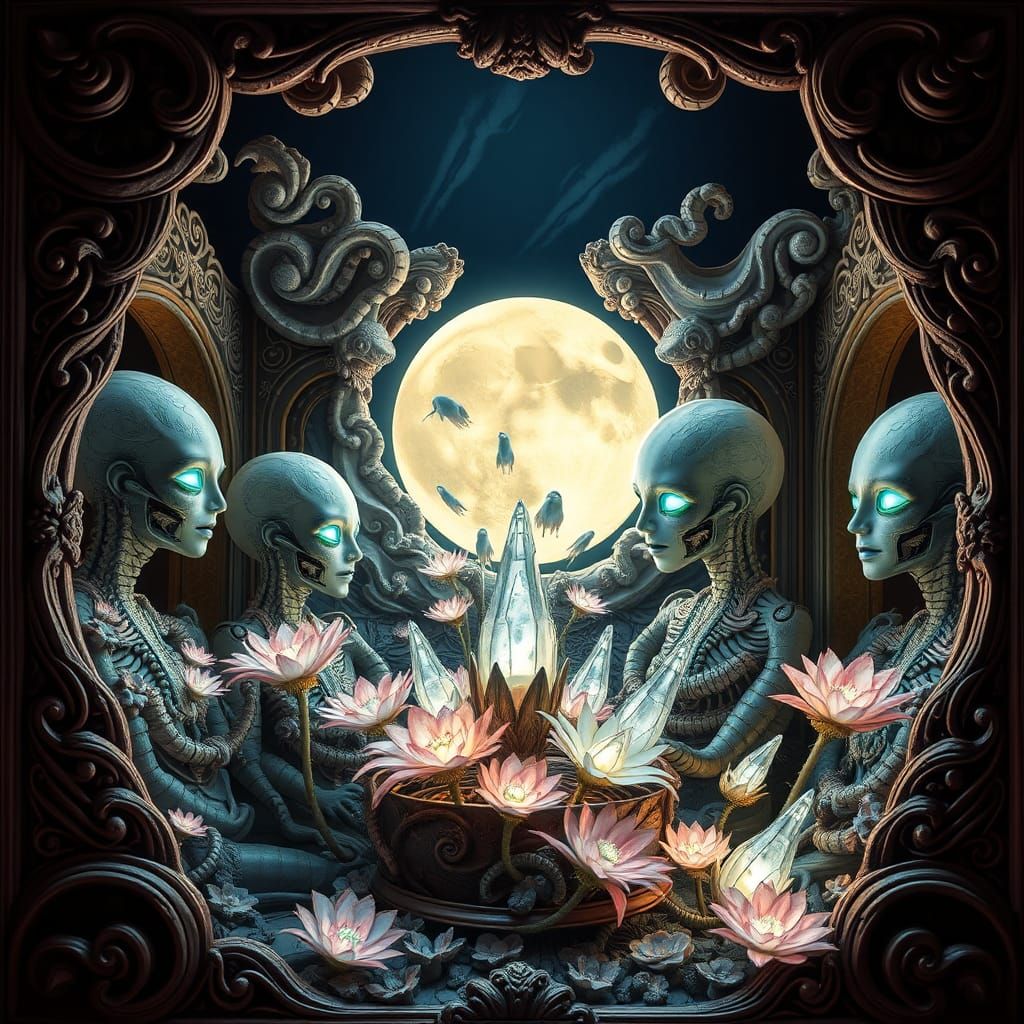 Surreal Dreamscape: Ornate Caskets Reveal Fantasy Art