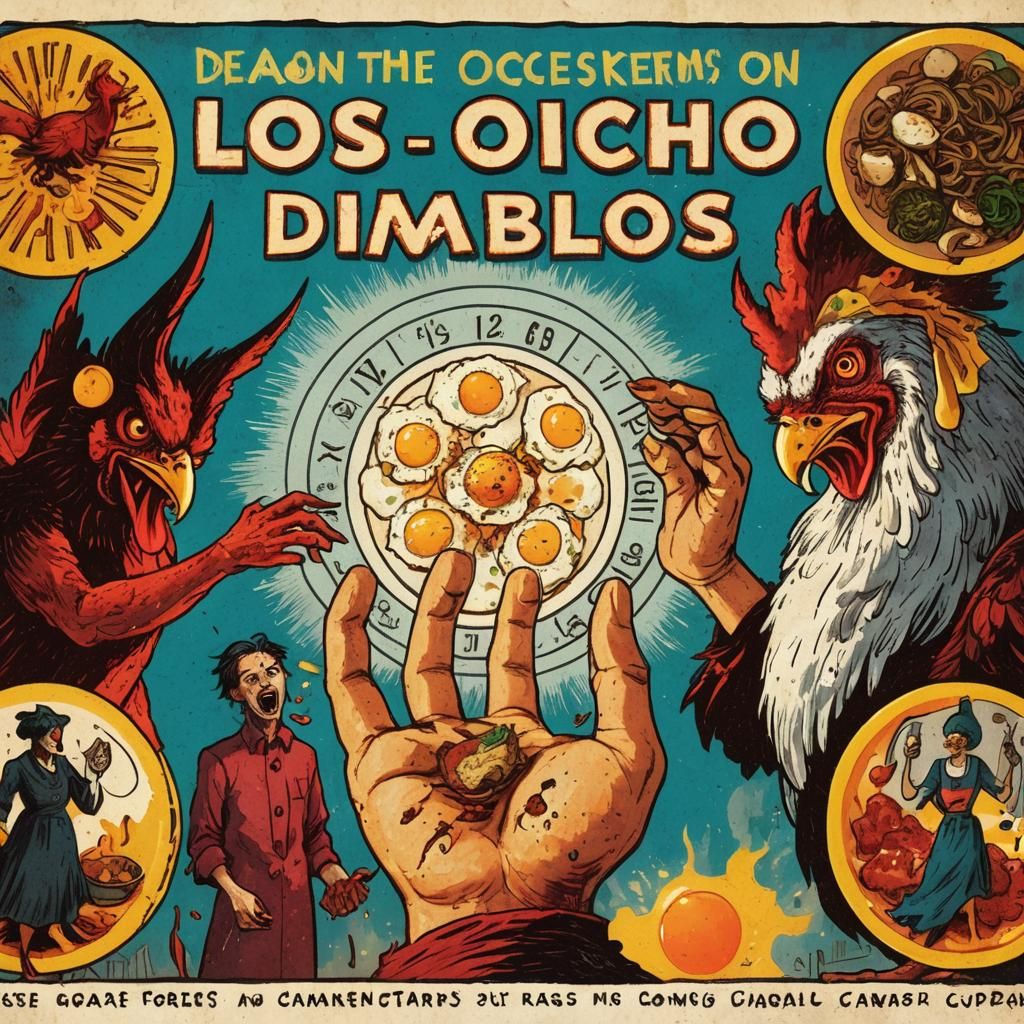 Demonic Chicken Slips in Hellish Kitchen: Dark Fantasy