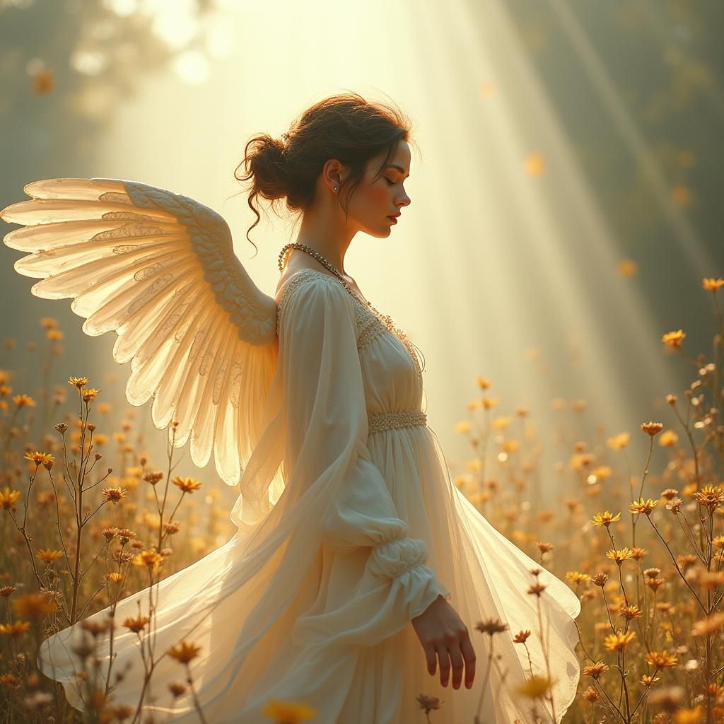 Angelic Figure in Sunshine, Abstract Expressionist Art