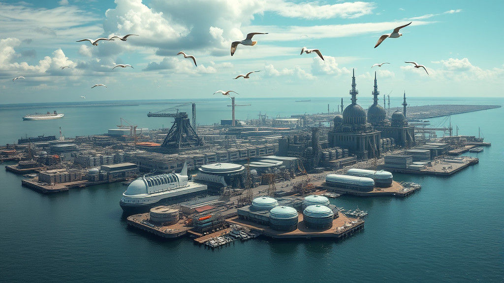 Futuristic Seastead Metropolis: Architectural Photography