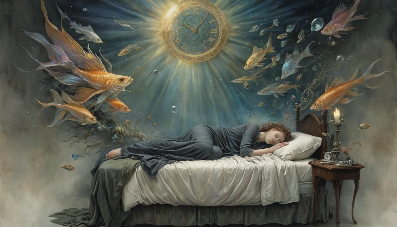 Dreamscape: Person Asleep in Surreal Aura