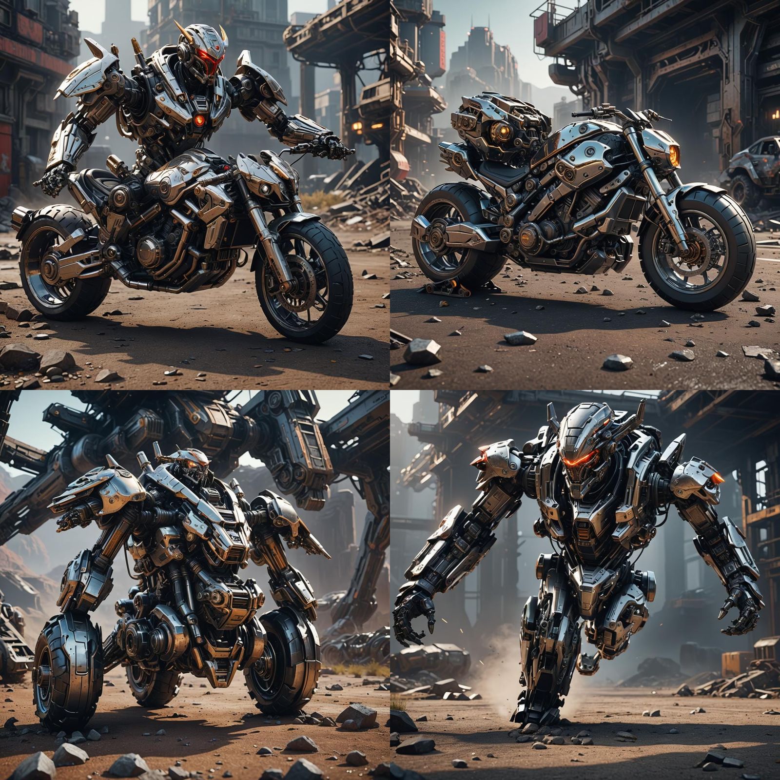 Futuristic Motorbike with Intricate Sci-Fi Details