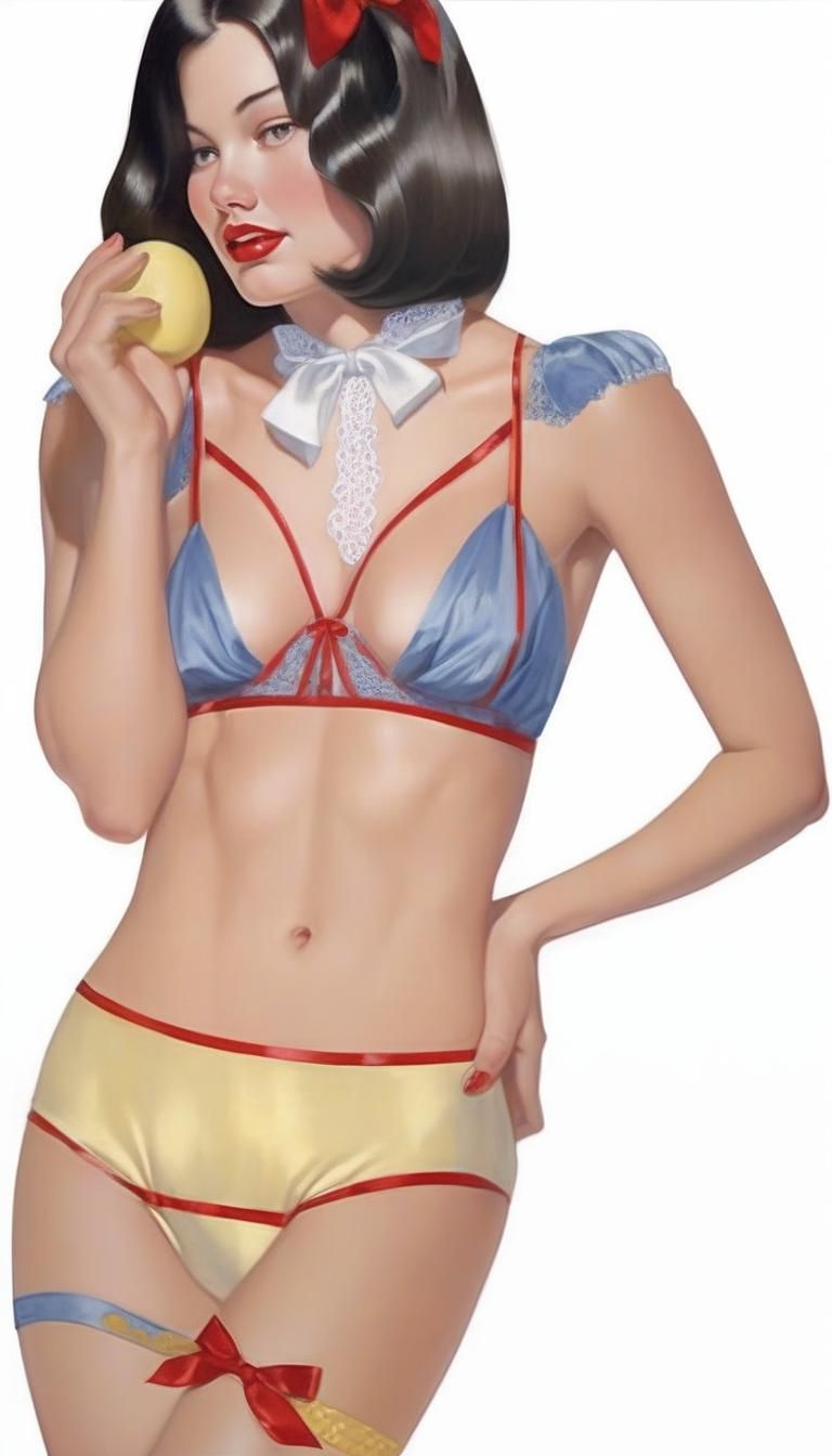 Snow White Portrait in Lace Lingerie