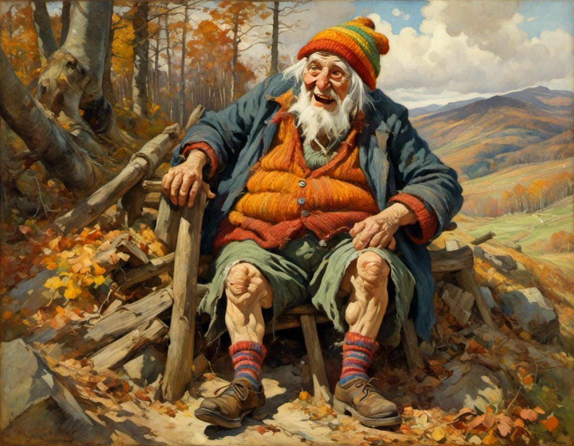 old man with gnarly legs