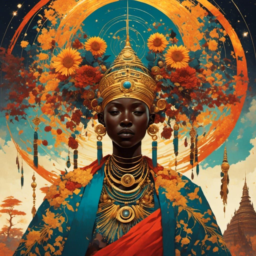 Massai People of Kenya in Melancholy Style