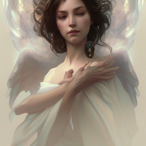 Detailed Portrait of the Angel of Life
