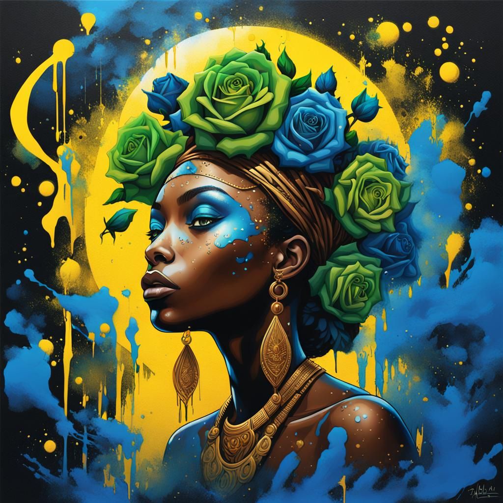 Akabulan: Kemet Goddess in Graffiti Art Style