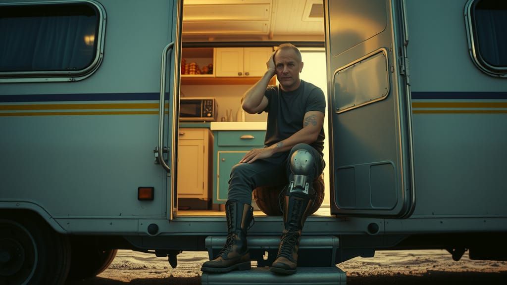 Future's Threshold: A Weary Soldier's Moment