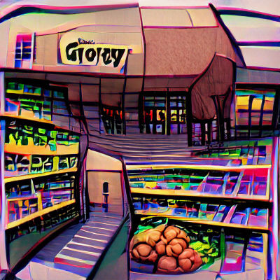 AI Generated Image of a Grocery Store Interior
