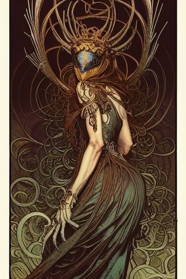 Intricate Spider Queen in Dark Fantasy Style